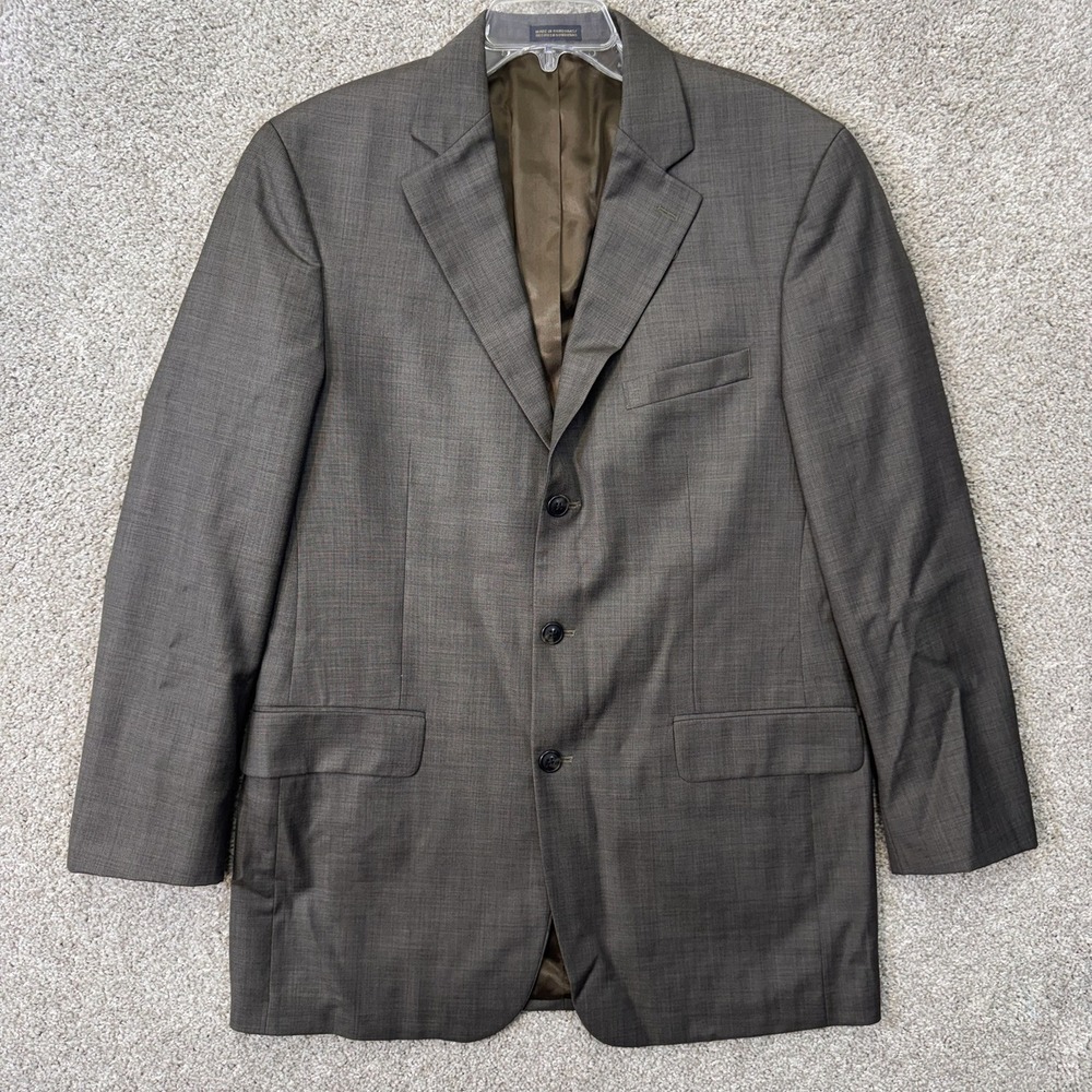 Stafford Wool Sport Coat Mens 40L JS7-0 884 VN Brown 3-Button EUC